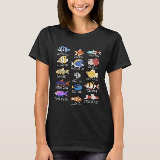 魚の種類の淡水魚漁師 Tシャツ (正面)