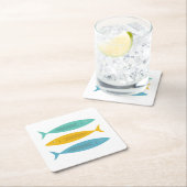 魚の積み上げ スクエアペーパーコースター (インサイチュ)