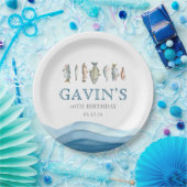魚の紙プレート、魚の誕生日の装飾 ペーパープレート (パーティー)