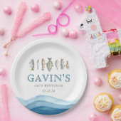 魚の紙プレート、魚の誕生日の装飾 ペーパープレート (パーティー)