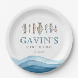 魚の紙プレート、魚の誕生日の装飾 ペーパープレート