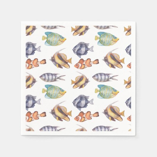 魚の紙 スタンダードカクテルナプキン (正面)