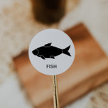 魚の結婚食事の選択 ラウンドシール<br><div class="desc">これらの魚結婚の食事の選択ステッカーは素朴な人に最適結婚である。このデザインには、以下の料理の名前を持つ魚のアイコンが表示される（オプション）。お客様の座席表の前または後ろにこれらを貼り付け、披露宴で正しい食事を提供する。</div>