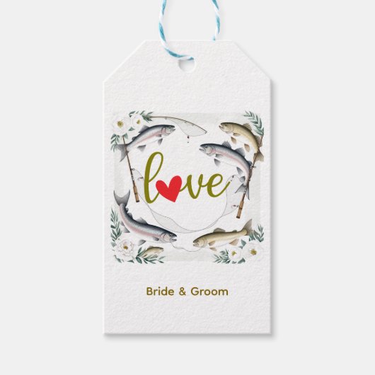 魚の結婚魚釣り好きのテーマ ギフトタグ (正面)