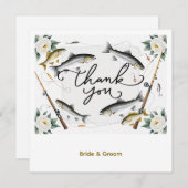 魚の結婚魚釣り好きのテーマ サンキューカード (正面/裏面)