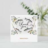 魚の結婚魚釣り好きのテーマ サンキューカード (スタンド正面)