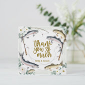 魚の結婚魚釣り好きのテーマ サンキューカード (スタンド正面)