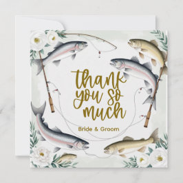 魚の結婚魚釣り好きのテーマ サンキューカード