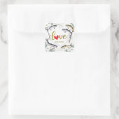 魚の結婚魚釣り好きのテーマ スクエアシール (バッグ)