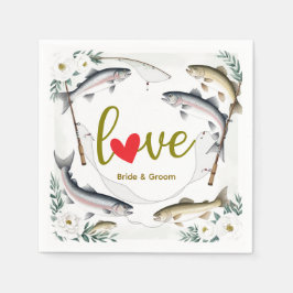 魚の結婚魚釣り好きのテーマ スタンダードカクテルナプキン