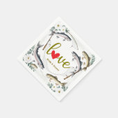 魚の結婚魚釣り好きのテーマ スタンダードカクテルナプキン (角)