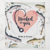 魚の結婚魚釣り好きのテーマ ワインラベル (シングルラベル)