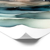 魚の絵画珊瑚の水色 ポスター (角)