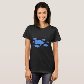 魚の継ぎ目のない模様 Tシャツ (正面フル)