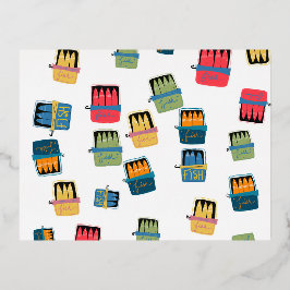 魚の缶詰はがき 箔シーズンポストカード