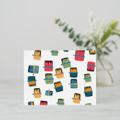 魚の缶詰はがき 箔シーズンポストカード (立ち正面)