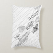 魚の群れ大人の着色枕 アクセントクッション (裏面(縦))