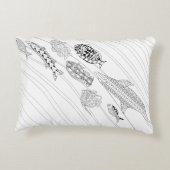 魚の群れ大人の着色枕 アクセントクッション (裏面)