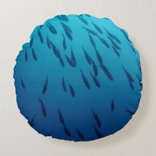 魚の群れ ラウンドクッション (正面)