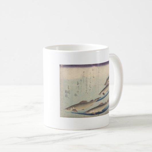 魚の群れ: Ayu -マグ コーヒーマグカップ (正面右)