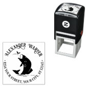 魚の舞うディナーネーム差出人住所 セルフインキングスタンプ (インサイチュ)