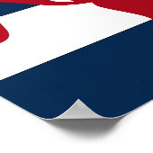 魚の航海のプリント赤、海軍と白 ポスター (角)