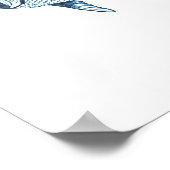 魚の航海の沿岸海ビーチ海の青 ポスター (角)