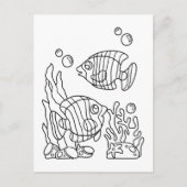 魚の色をストライプの付ける |キッズアクティビティカード ポストカード (正面)