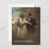 魚の花ビクトリアンカップルPoisson d'avril ポストカード (正面/裏面)