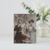 魚の花ビクトリアンカップルPoisson d'avril ポストカード (スタンド正面)