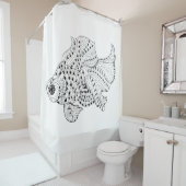 魚の落書き シャワーカーテン (インサイチュ)