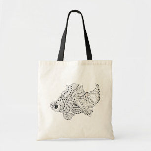 魚の落書き トートバッグ