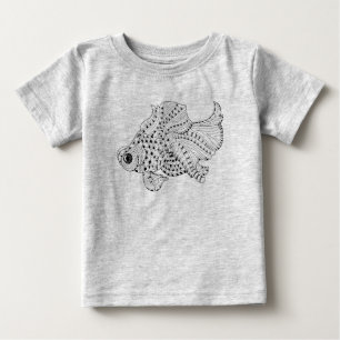 魚の落書き ベビーTシャツ