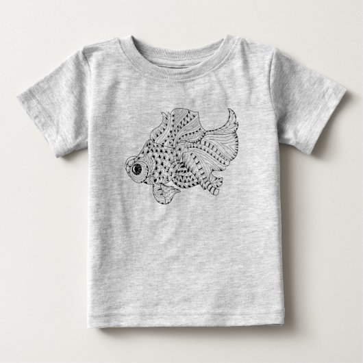魚の落書き ベビーTシャツ (正面)