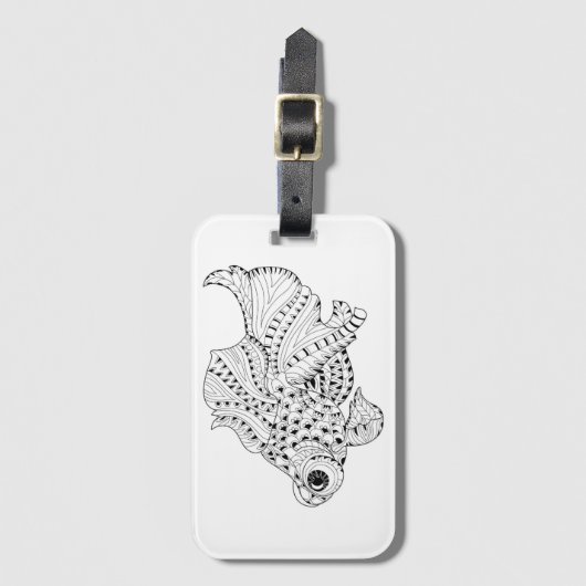 魚の落書き ラゲッジタグ (正面縦)