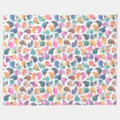 魚の表皮の水色 フリースブランケット (正面(横))