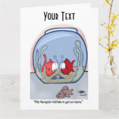 魚の話おもしろい折りグリーティングカード カード (黄色い花)