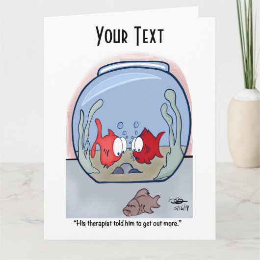 魚の話おもしろい折りグリーティングカード カード (正面)