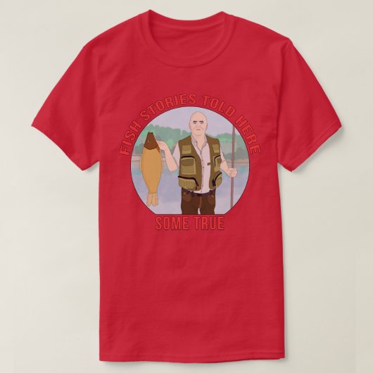 魚の話はここでは本当のことを話した Tシャツ (デザイン正面)