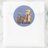 魚の話をここに語る – 釣り人の老人 ラウンドシール (バッグ)