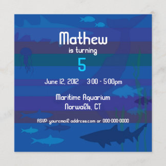 魚の誕生日の招待状 招待状