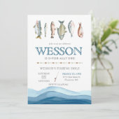 魚の誕生日招待状、釣り好きな男性の誕生日 招待状 (スタンド正面)