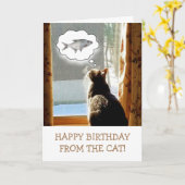 魚の誕生日 カード (黄色い花)