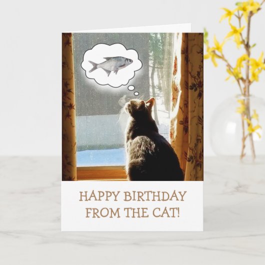 魚の誕生日 カード (黄色い花)