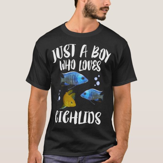 魚の贈り物を愛する少年 Tシャツ (正面)