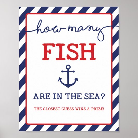魚の赤ちゃんシャワーの航海のゲームのサイン数を推測する ポスター (正面)