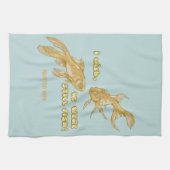 魚の進化おもしろい金魚 キッチンタオル (横)