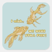 魚の進化おもしろい金魚 スクエアシール (正面)