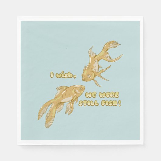 魚の進化おもしろい金魚 スタンダードランチョンナプキン (正面)