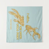 魚の進化おもしろい金魚 タペストリー (正面(横))